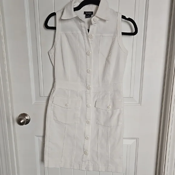 Worth | Dresses | Worth New York White Utility Mini Dress Preppy Quiet  Luxury Cotton Old Money | Poshmark